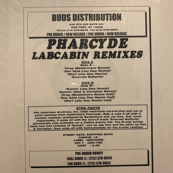 Pharcyde Labcabin Remixes Vinyl Discogs