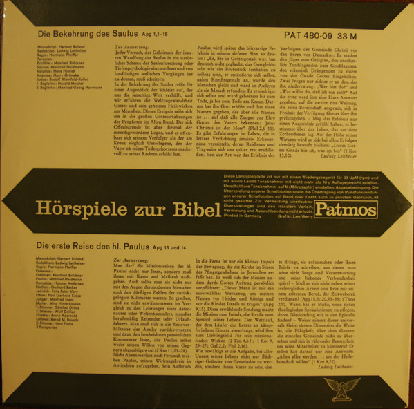 last ned album Herbert Ruland - Die Bekehrung Des Saulus Die Erste Reise Des Heiligen Paulus