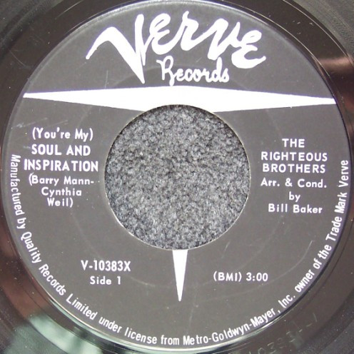 The Righteous Brothers - (You're My) Soul And Inspiration / B Side Blues | Verve Records (V-10383X) - main