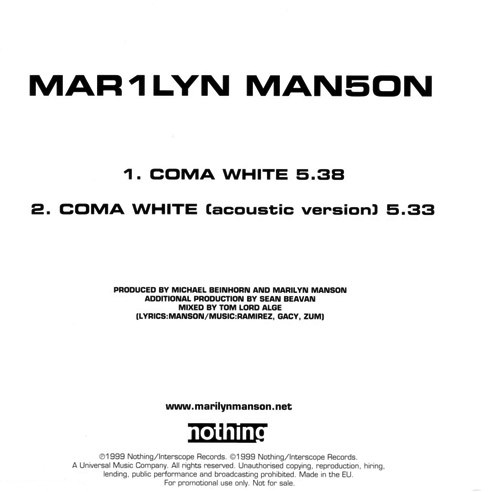 lataa albumi Mar1lyn Man5on - Coma White