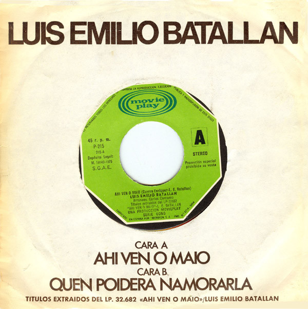 télécharger l'album Luis Emilio Batallán - Ahi Ven O Maio Quem Poidera Namorarla