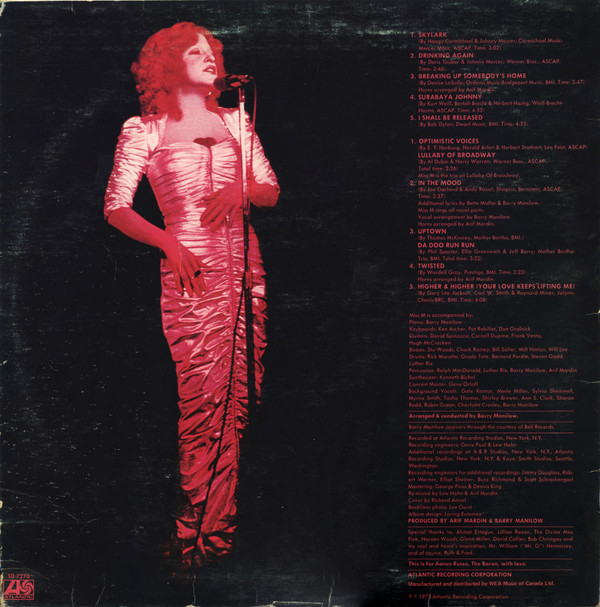 Bette Midler - Bette Midler | Atlantic (SD 7270) - 2