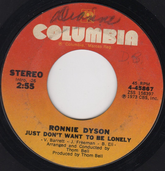 Ronnie Dyson - Just Don't Want To Be Lonely / Point Of No Return