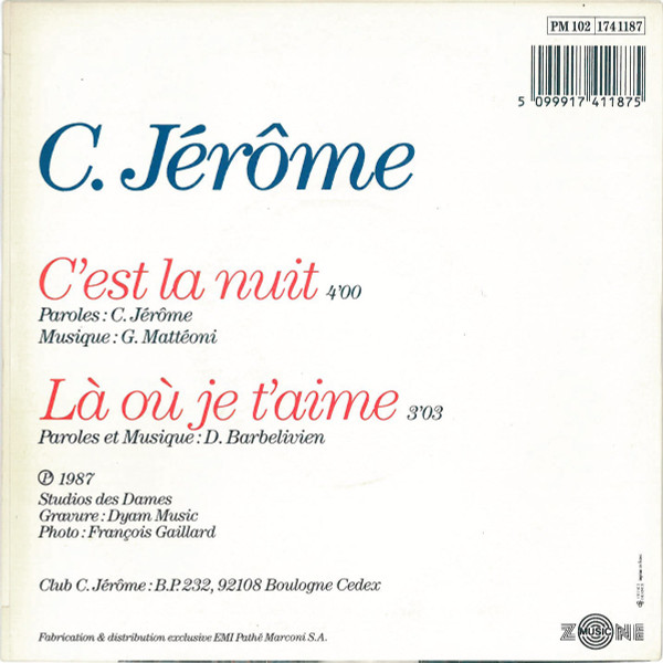 ladda ner album C Jérôme - Cest La Nuit Là Où Je Taime