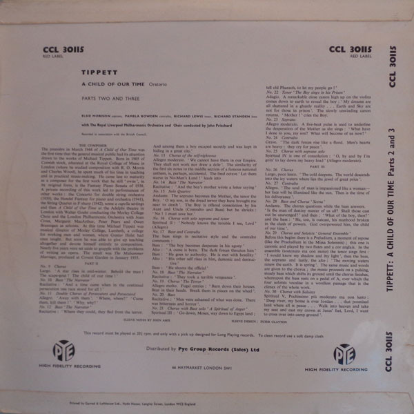 Album herunterladen Michael Tippett Elsie Morison Pamela Bowden Richard Lewis Richard Standen With The Royal Liverpool Philharmonic Orchestra And Choir Conducted By John Pritchard - A Child Of Our Time Parts Two And Three