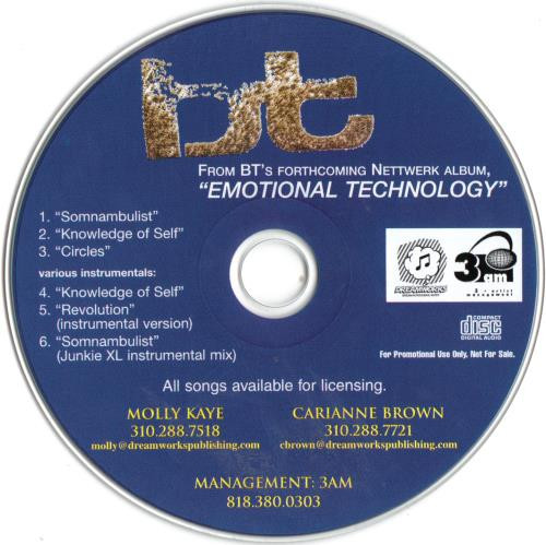 BT – Emotional Technology (2003, CD) - Discogs