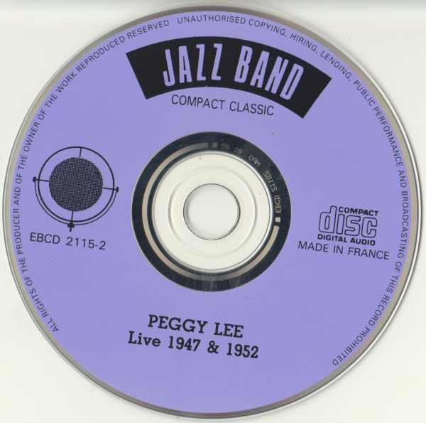 télécharger l'album Peggy Lee - Live 1947 1952
