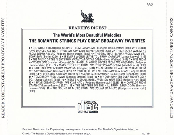 télécharger l'album The Romantic Strings And Orchestra - The Romantic Strings Play Great Broadway Favorites