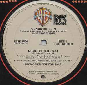 Venus Dodson - Night Rider / Where Are We Headed album cover