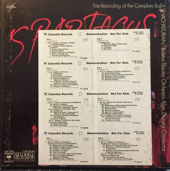 Aram Khachaturian - Music From the Ballet Spartacus 4 Vinyl Box DAM 33493