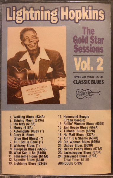 Lightning Hopkins – The Gold Star Sessions Vol. 2 (1990, Cassette