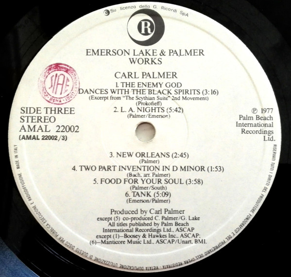 Emerson Lake & Palmer - Works (Volume 1) | Ricordi (AMAL 22002) - 5