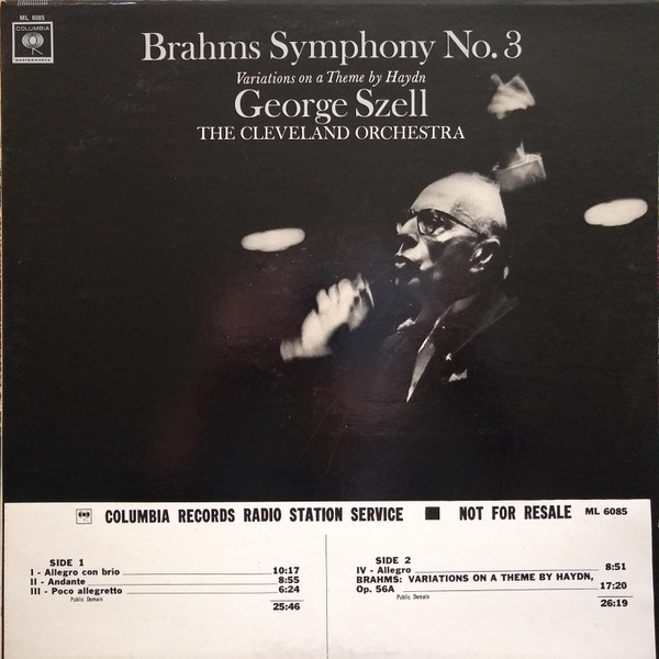 Brahms - George Szell, The Cleveland Orchestra - Symphony No. 3