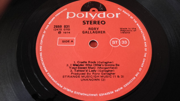 Rory Gallagher – Irish Tour '74.. (2018, 180 Gram, Gatefold, Vinyl