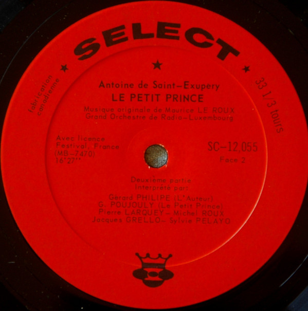 Antoine De Saint-Exupéry - Gérard Philipe Et Georges Poujouly Avec Pierre Larquey , Michel Roux , Jacques Grello , Sylvie Pelayo - Le Petit Prince | Select (SC-12.055) - 4