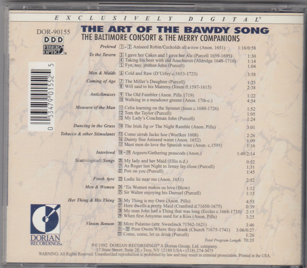 ladda ner album The Baltimore Consort And The Merry Companions - The Art Of The Bawdy Song