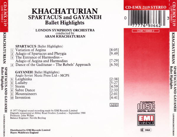 last ned album Khatchaturian Conducts The London Symphony Orchestra - Spartacus And Gayaneh Ballet Highlights