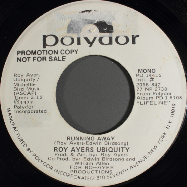 Roy Ayers Ubiquity – Running Away (1977, Vinyl) - Discogs