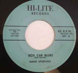Hank Spurling - Box Car Blues album cover