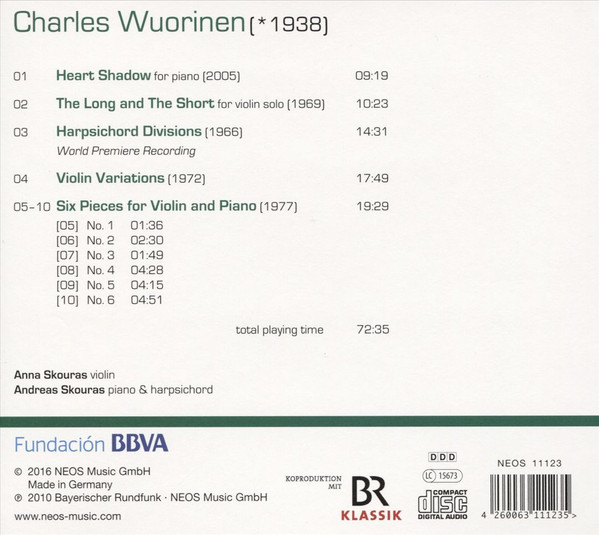 baixar álbum Charles Wuorinen Anna Skouras, Andreas Skouras - Chamber Music For Violin Piano And Harpsichord