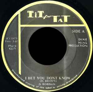 I Bet You Don't Know - D Robison