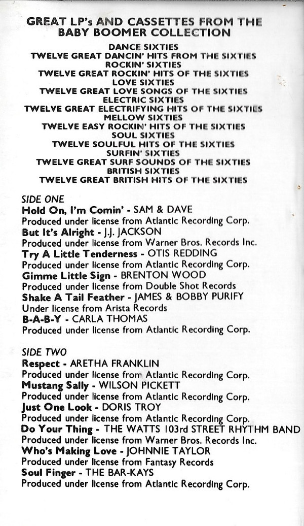 baixar álbum Various - Soul Sixties Twelve Soulful Hits Of The Sixties