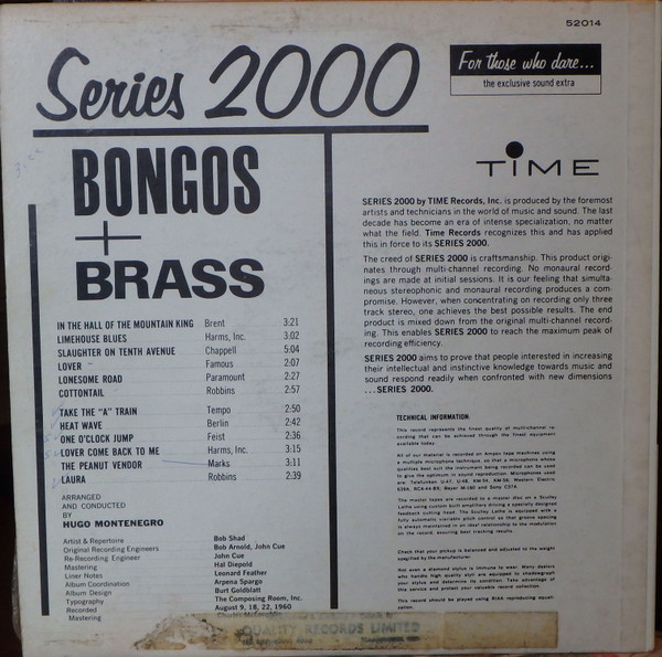 télécharger l'album Hugo Montenegro & Orch - Bongos And Brass