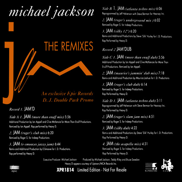 Michael Jackson – Jam (The Remixes) (1992, Gatefold, Vinyl) - Discogs