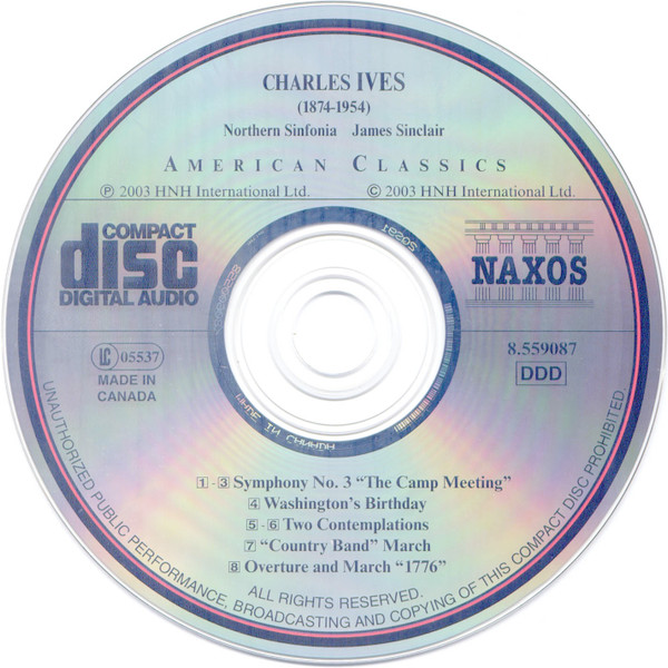 lataa albumi Charles Ives, Northern Sinfonia, James Sinclair - Symphony No 3 Washingtons Birthday Two Contemplations