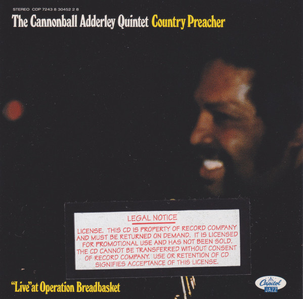télécharger l'album The Cannonball Adderley Quintet - Country Preacher Live At Operation Breadbasket
