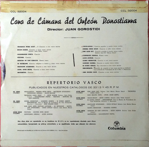 descargar álbum Coro De Camara Del Orfeon Donostiarra - Coro De Camara Del Orfeon Donostiarra