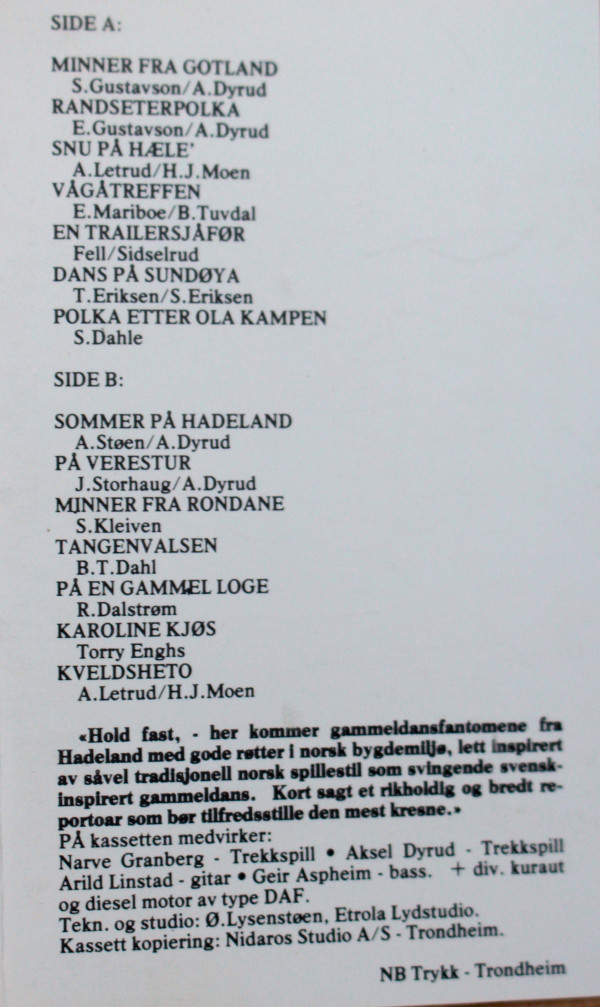lataa albumi Granberg & Dyrud's Kvartett - Hadledinger Mæ Tæl