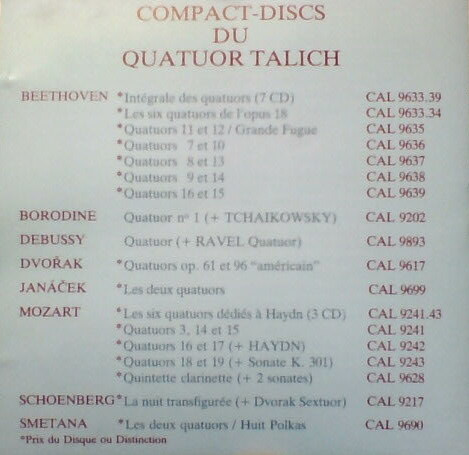 Album herunterladen Leoš Janáček, Le Quatuor Talich - Quatuor Nº 1 Sonate À Kreutzer Quatuor Nº 2 Lettres Intimes Sur Un Sentier Broussailleux