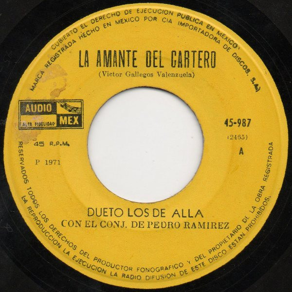ladda ner album Dueto Los de Allá Con El Conjunto De Pedro Ramirez - La Amante Del Cartero