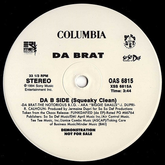 Da Brat – Da B Side (1994, Vinyl) - Discogs