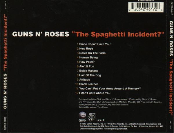 Guns N' Roses - "The Spaghetti Incident?" | Geffen Records (GEFSD 24617) - 2