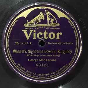 George MacFarlane - When It's Night-time Down In Burgundy album cover