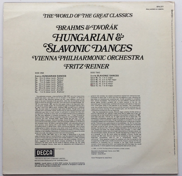baixar álbum Brahms & Dvořák, Fritz Reiner, Vienna Philharmonic Orchestra - Hungarian Slavonic Dances