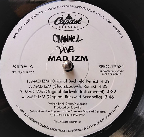 Channel Live – Mad Izm / Reprogram (1994, Vinyl) - Discogs