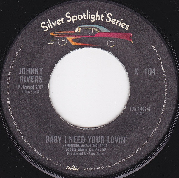 Johnny Rivers – Baby I Need Your Lovin' / Poor Side Of Town (Vinyl