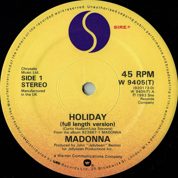 Madonna – Holiday (1983, Generic Sleeve, Vinyl) - Discogs