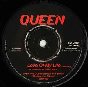 Queen Love Of My Life 7 Vinyl Record Wall Clock