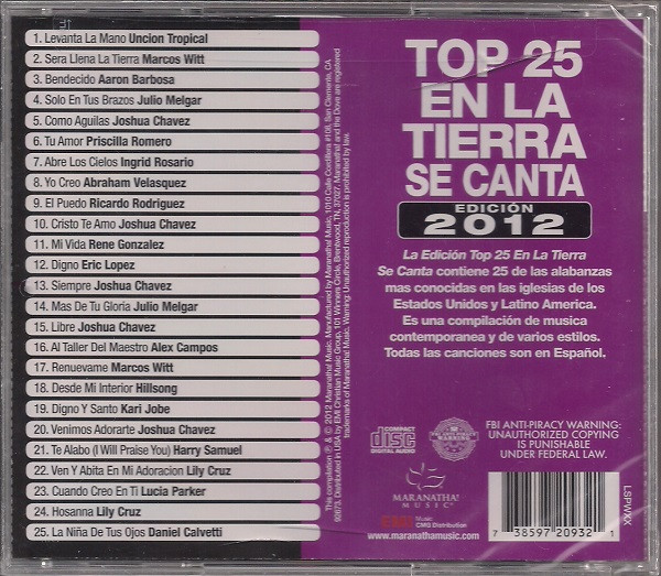 ladda ner album Download Various - Top 25 En La Tierra Se Canta Edición 2012 album