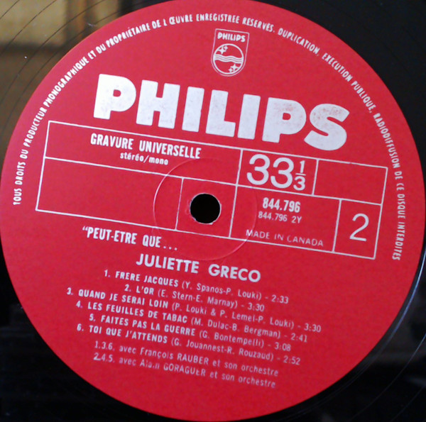 Album herunterladen Juliette Greco - Peut être Que