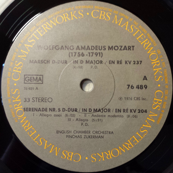 ladda ner album Mozart, Pinchas Zukerman, English Chamber Orchestra - 2 Marches K237 K215 Serenade N5 K204