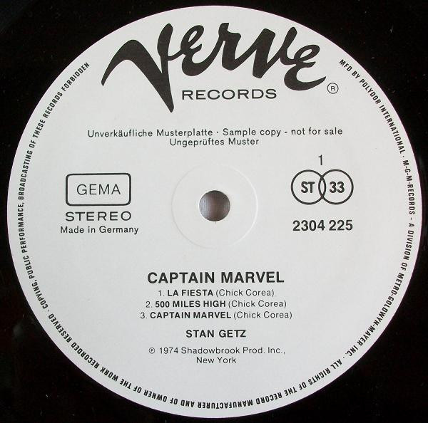 Stan Getz - Captain Marvel | Releases | Discogs