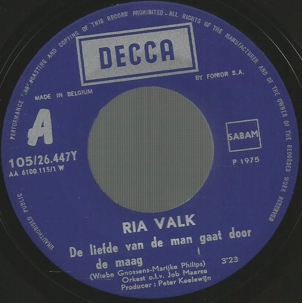 last ned album Ria Valk - De Liefde Van De Man Gaat Door De Maag