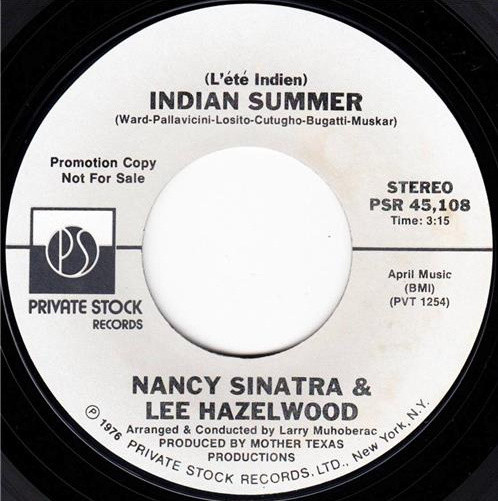 Nancy Sinatra & Lee Hazlewood – (L'Été Indien) Indian Summer (1976