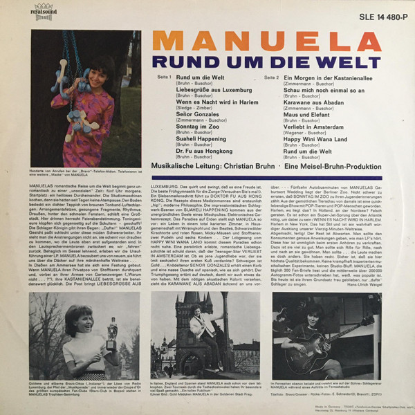 Manuela - Rund Um Die Welt | Telefunken (SLE 14 480-P) - 2