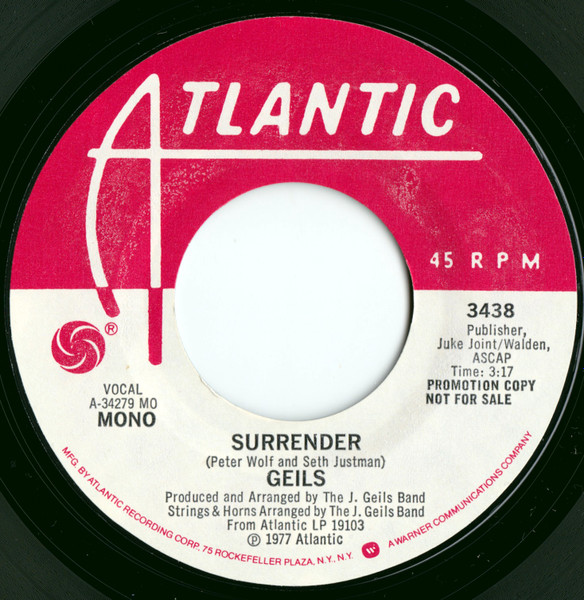 Geils – Surrender (1977, Vinyl) - Discogs